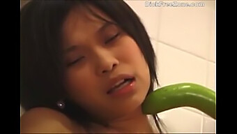 Emma'S Sensual Solo Play With A Cucumber