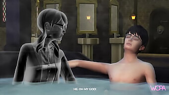 Harry Potters Heta Möte Med Moaning Myrtle I En Fräsande Hentai-Animation