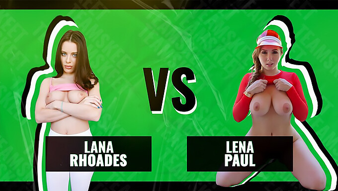 ดาราหนังโป๊อเมริกัน Lana Rhoades และ Lena Paul แข่งกันโชว์หน้าอกเด้ง