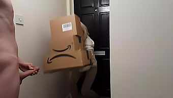 Young Amateur Guy Gets A Handjob From An Amazon Delivery Girl